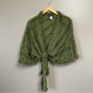 Cami Rabbit fur stole scarf green